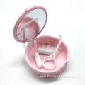 Plastic Round Shape Braces Mouthguard Case with mirror